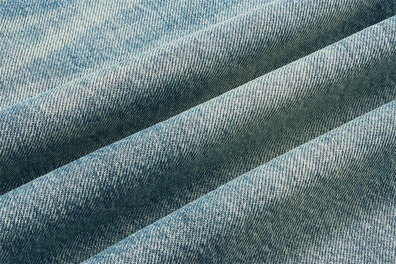 Men's Straight Fit Jeans Baggy Wide-Leg Washed Vintage Light Blue Denim