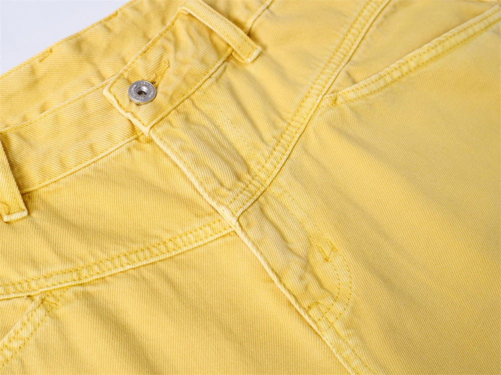 Baggy-Denimshorts für Herren – gewaschene Carpenter-Style-Jeansshorts für Streetwear