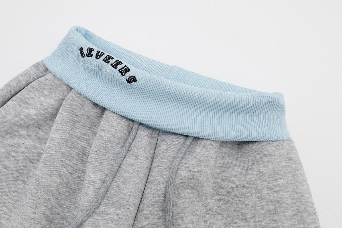 Damen-Cargohose im Baggy-Schnitt mit weitem Bein – Jogginghose mit geschwungenen Nahtdetails