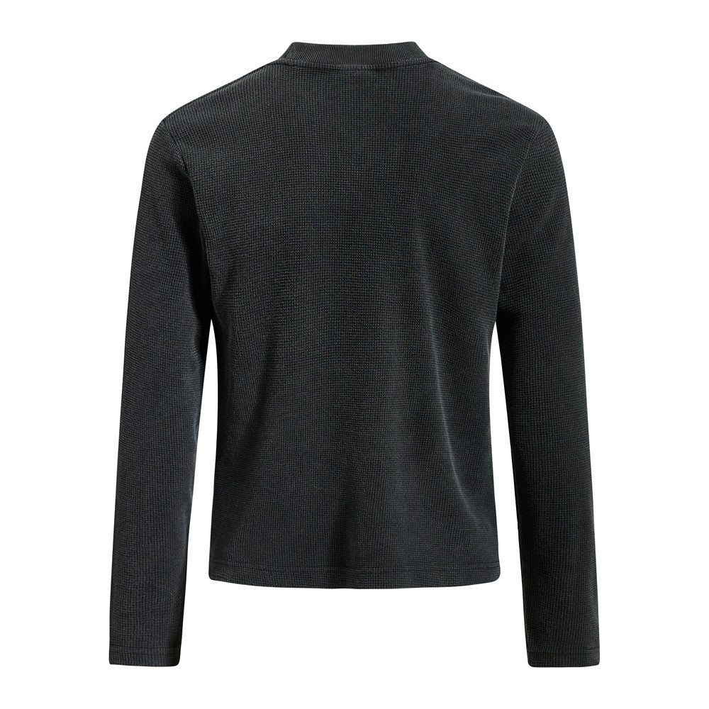 Men's Black Long Sleeve Shirt – Led Zeppelin Vintage Band Graphic Waffle Knit