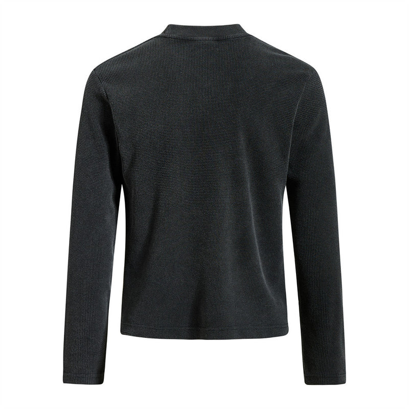 Men's Black Long Sleeve Shirt – Led Zeppelin Vintage Band Graphic Waffle Knit