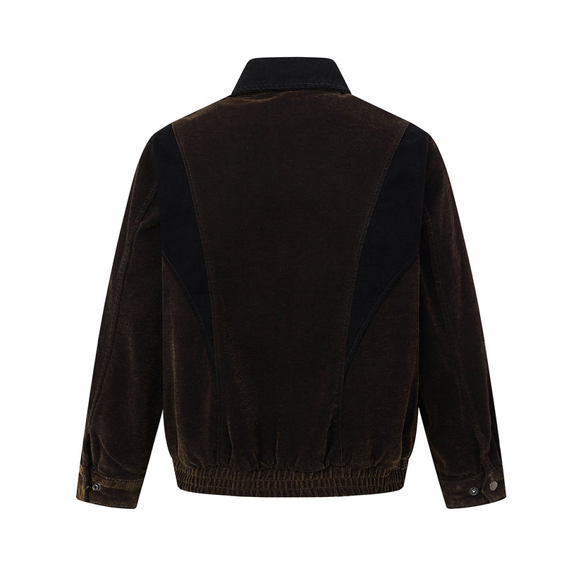 Veste Harrington en velours coupe boxy – Style workwear américain rétro