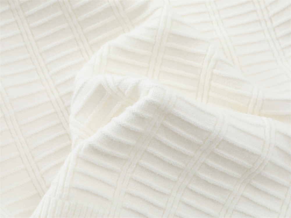 Polo-pull homme en maille texturée – Pull col boutonné à manches longues