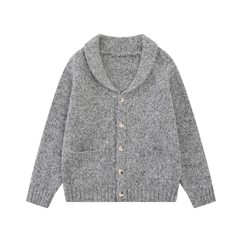 Shawl Collar Knit Cardigan Sweater – Relaxed Fit Button-Up