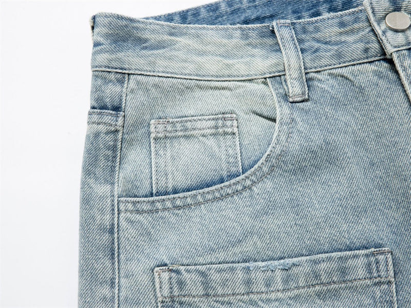 Baggy Denim Jeans Men – Rhinestone Scatter & Dragon Embroidery Wide-Leg Straight
