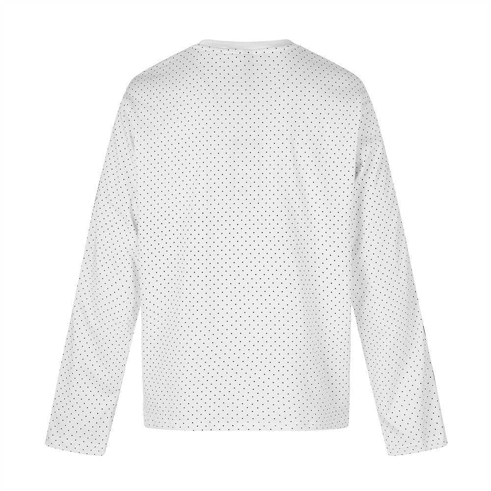 Men's Long Sleeve Tee Shirts – ACE BLEG 09 Varsity Number Polka-Dot Stripe Top