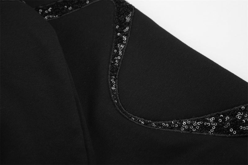 Bow Embroidery Zip-Up Hoodie – Oversized Sequin Ribbon Detail