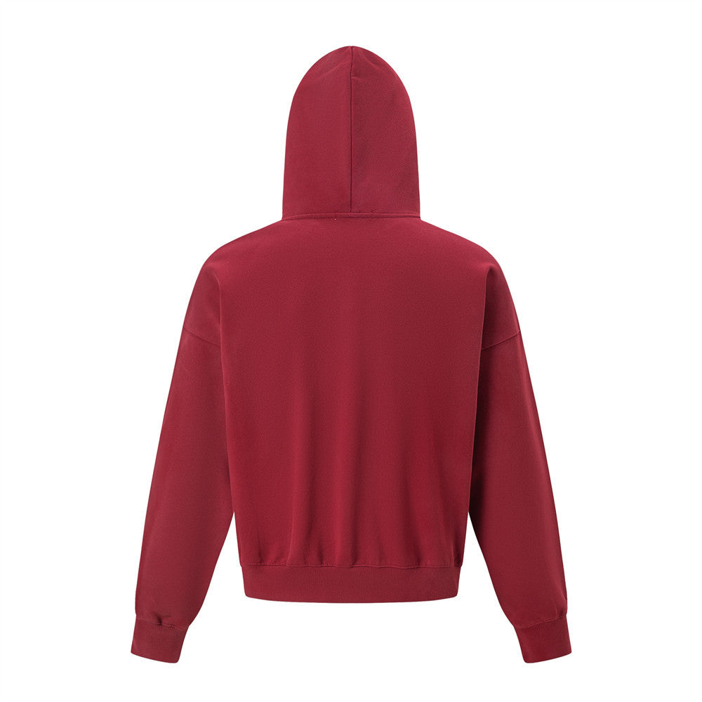 Men's Vintage Star Graphic Zip-Up Hoodie – Oversized American Retro Streetwear