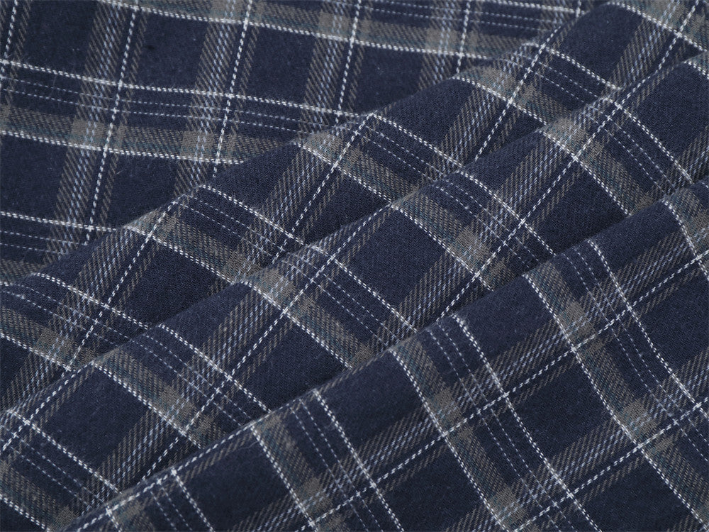 Plaid Long Sleeve Button-Up Shirt – Oversized Vintage Washed Flannel