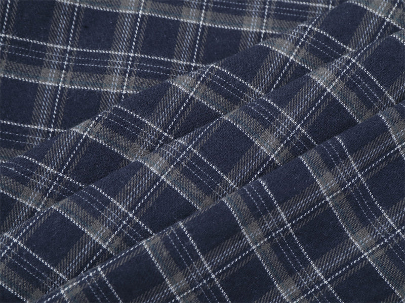 Plaid Long Sleeve Button-Up Shirt – Oversized Vintage Washed Flannel