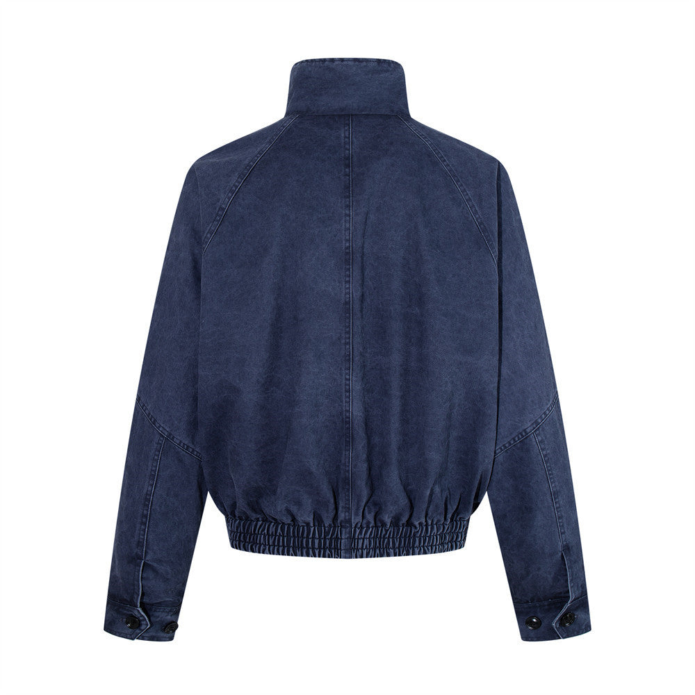 Blouson bomber en canvas lavé à col montant – Style workwear oversize