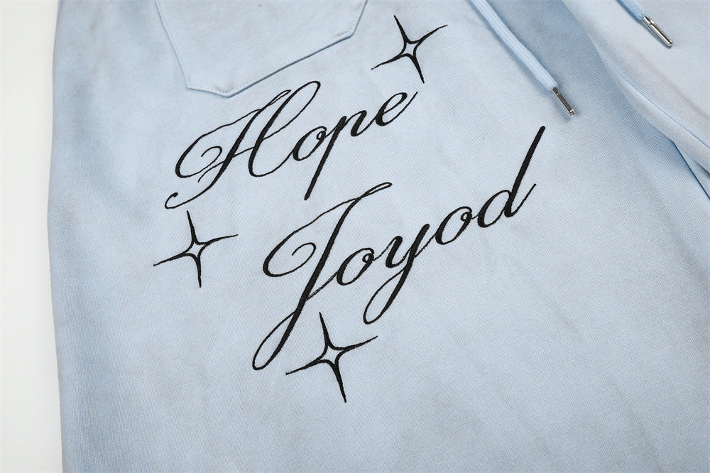 Pantalon de survêtement en velours côtelé à jambes larges avec imprimé script et poches cargo