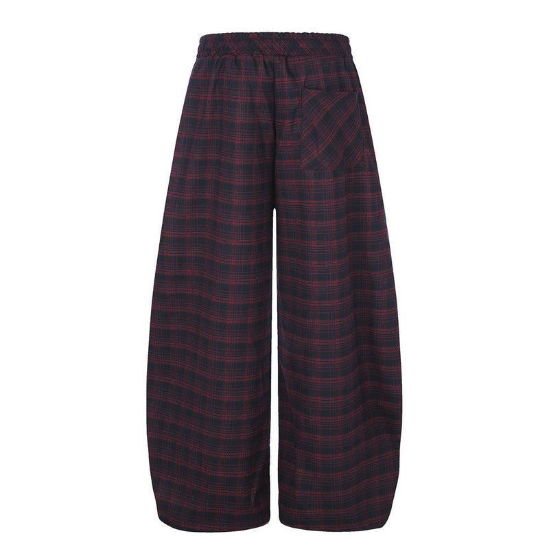 Plaid Wide-Leg Baggy Pants – Oversized Retro Streetwear Trousers