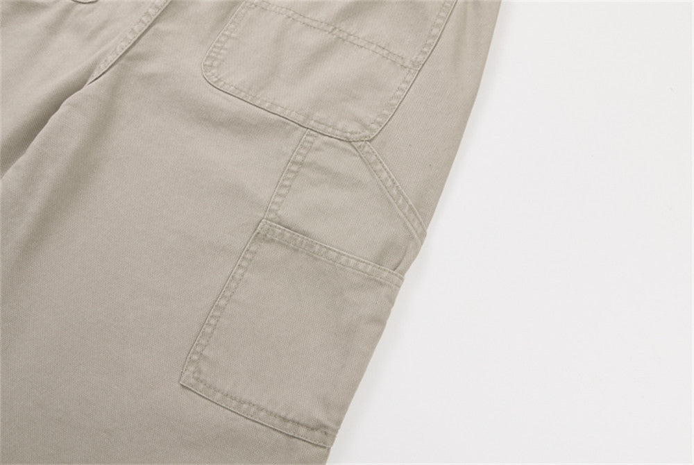 Men's Wide-Leg Cargo Pants – Straight-Fit Utility Trousers with Pocket Detail