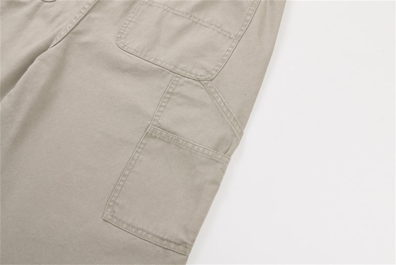 Men's Wide-Leg Cargo Pants – Straight-Fit Utility Trousers with Pocket Detail