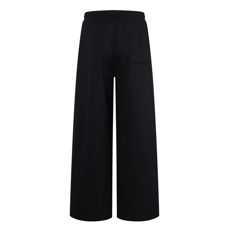 Men's Metal Clasp Hoodie & Wide-Leg Sweatpants Tracksuit Set