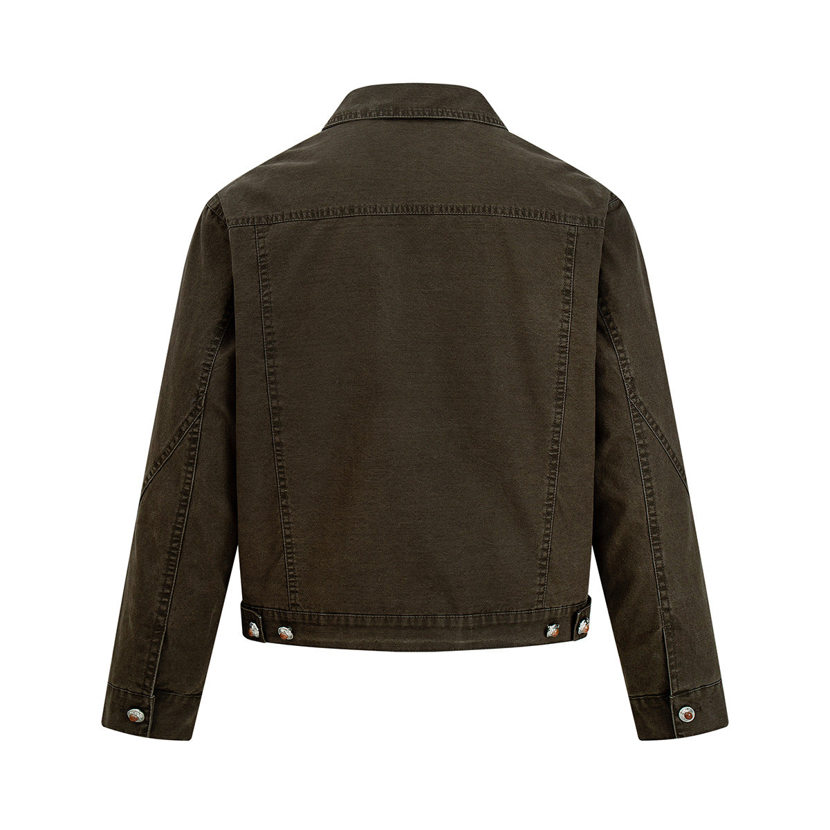 Men's Washed Denim Trucker Jacket – Vintage Workwear Style with Snap Buttons