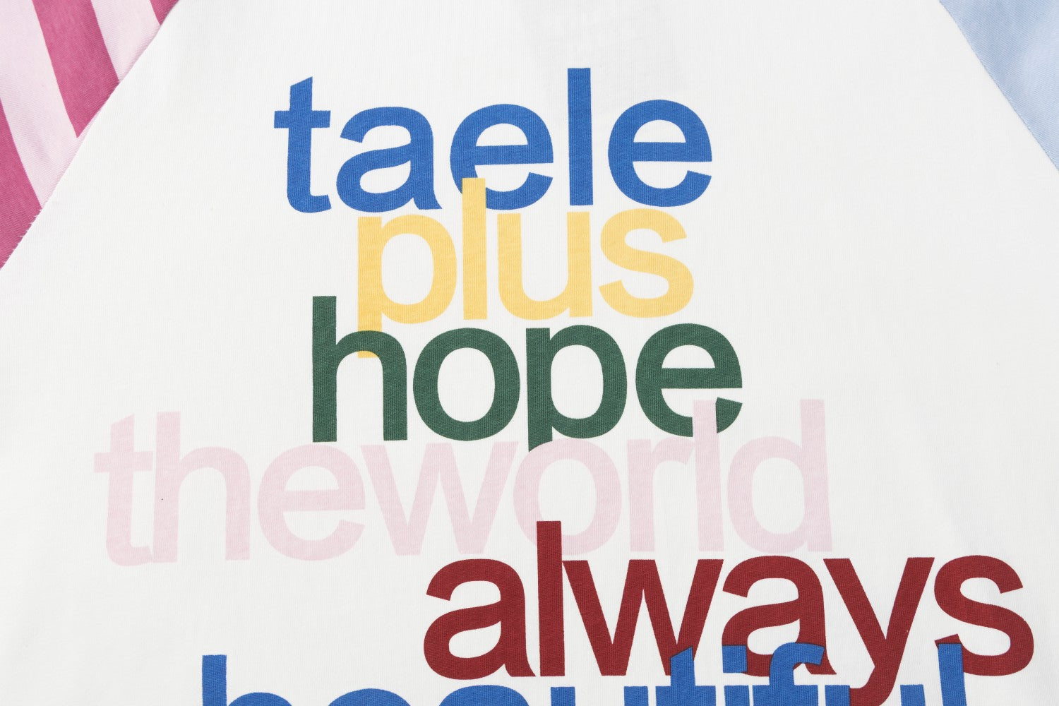 T-shirt baby tee manches longues colorblock à manches raglan, imprimé graphique – Pois et rayures