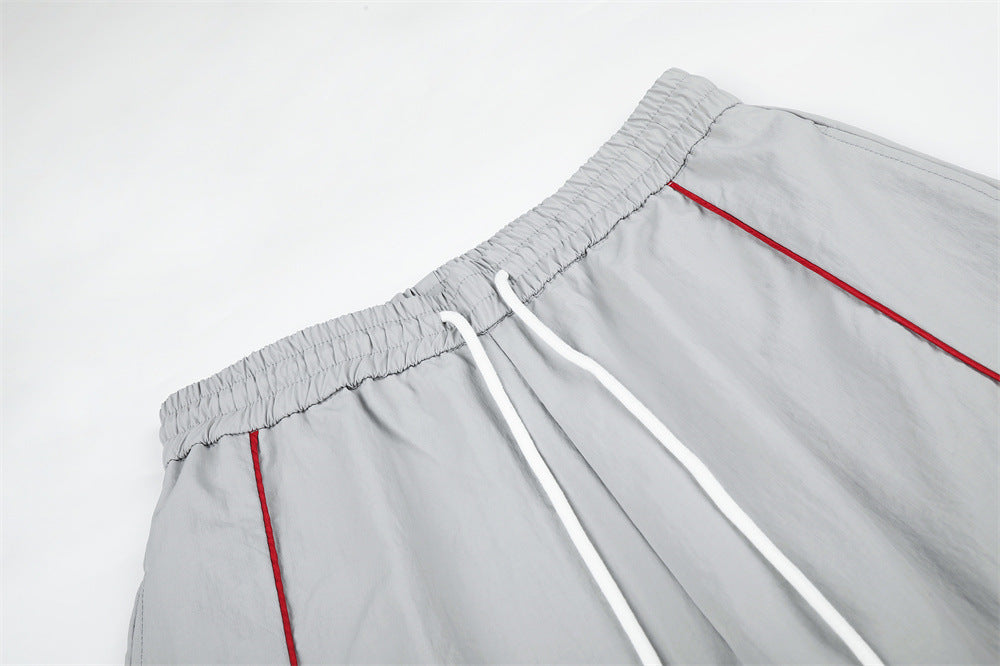 Veste de survêtement homme color block et pantalon assorti à jambes larges – col cheminée à trois rayures