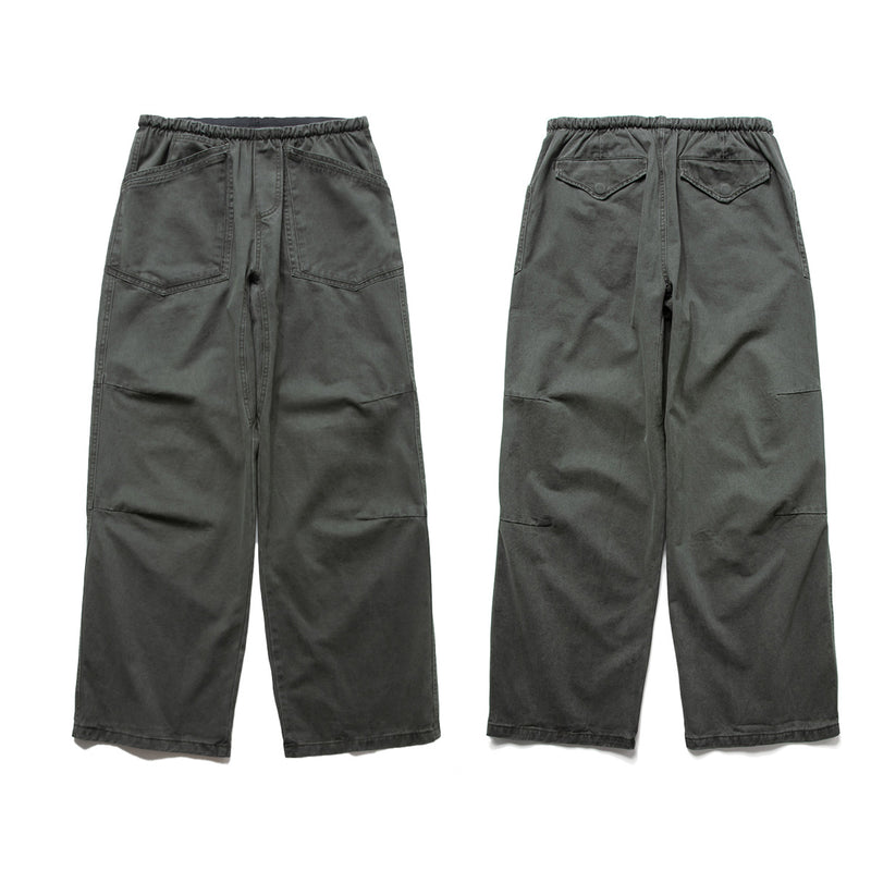 Wide-Leg Cargo Pants – Washed Vintage Workwear Straight Fit