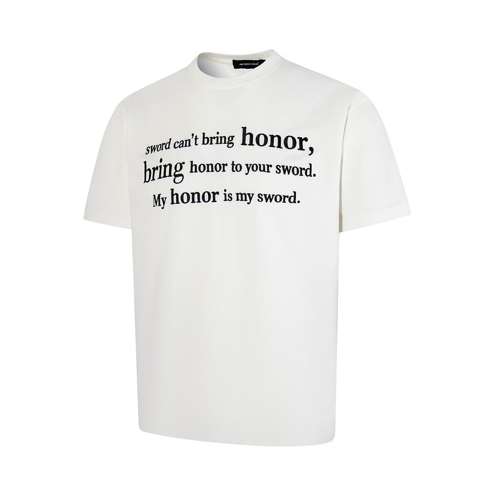Honor & Sword Graphic Print Oversized T-Shirt