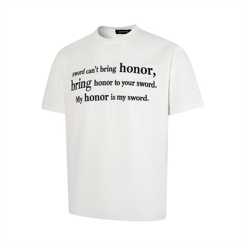 Honor & Sword Graphic Print Oversized T-Shirt