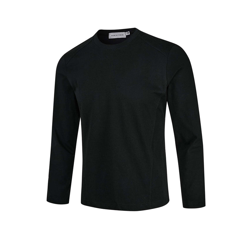 Men's Long Sleeve Crew Neck T-Shirt – Slim Fit Raglan Shoulder Tee