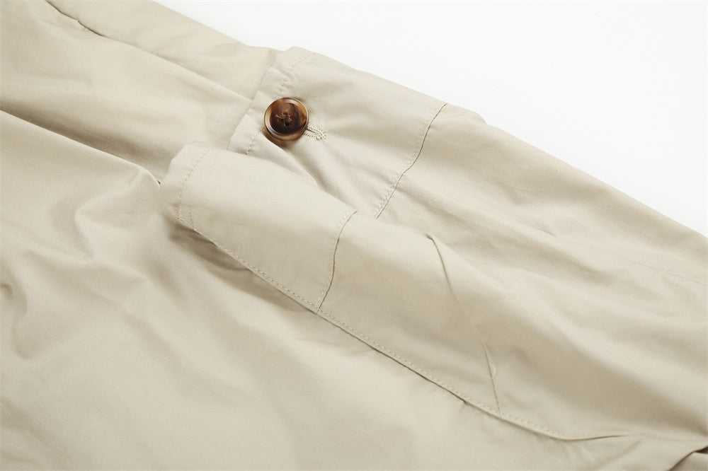 Wide-Leg Cargo Pants with Pleats and Large Side Pockets