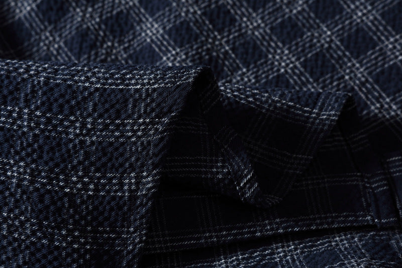 Plaid Long Sleeve Oversized Shirt – Men's Relaxed Fit Button-Up