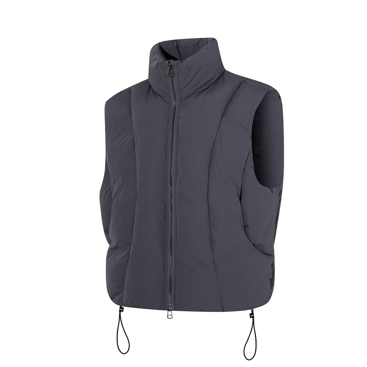 Padded Puffer Vest Stand Collar Zip-Up Sleeveless Jacket