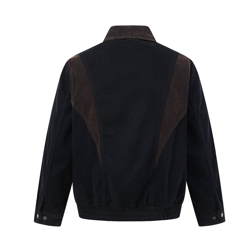 Veste Harrington en velours coupe boxy – Style workwear américain rétro