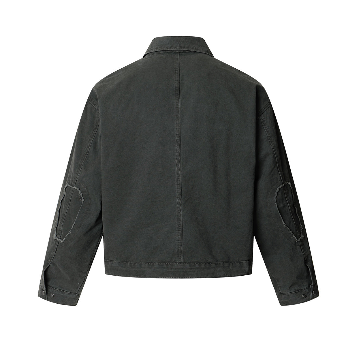 Veste Harrington boxy délavée – Col distressed vert militaire et coupe courte