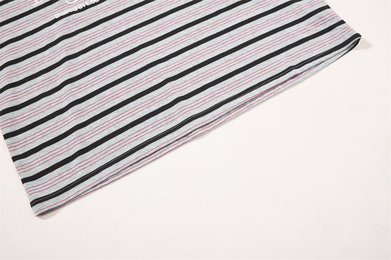 Striped Graphic T-Shirt – Mafaero Worldwide Oversized Crew Neck Tee