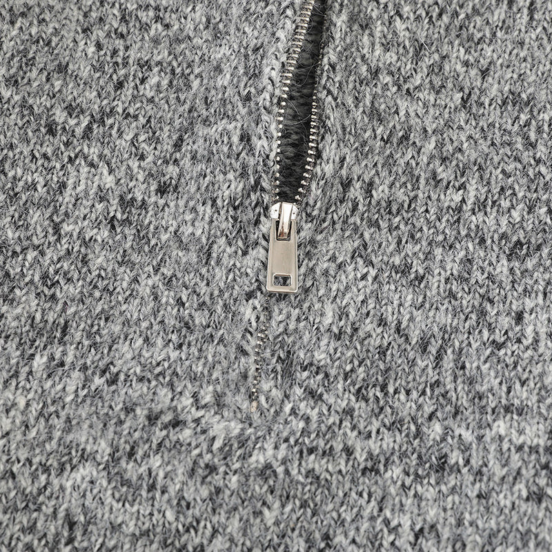 Pull homme demi-zip – Maille chinée et coupe décontractée