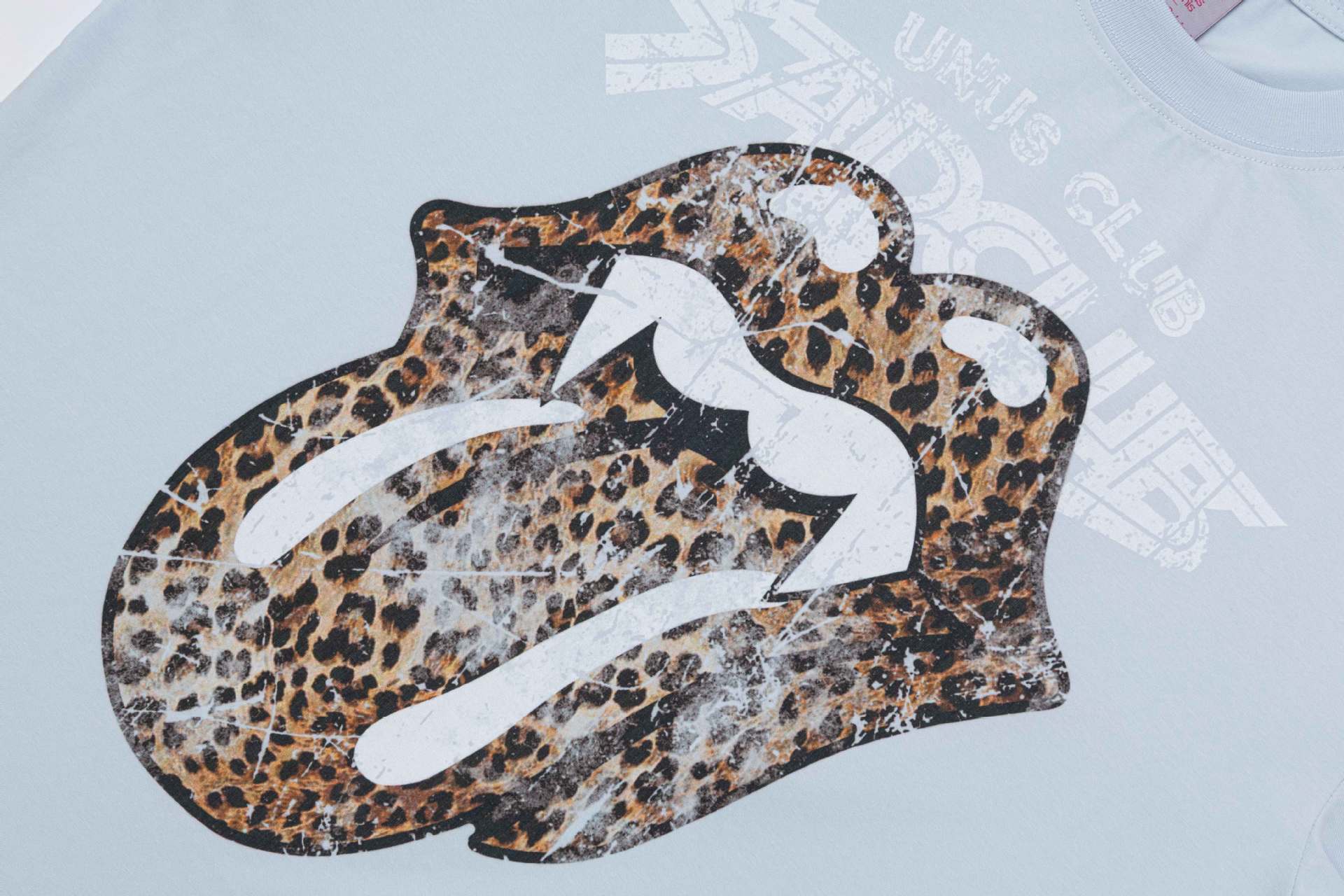 レオパード柄リップロゴ 長袖グラフィックTシャツ