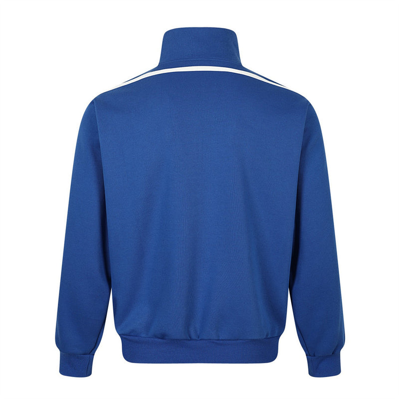 Track Jacket Mock Neck Full-Zip with Stripe Detail & Star Embroidery