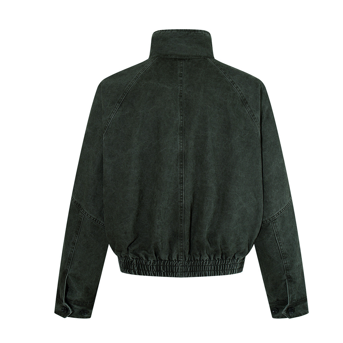Blouson bomber vintage workwear délavé – Veste Harrington courte à col montant