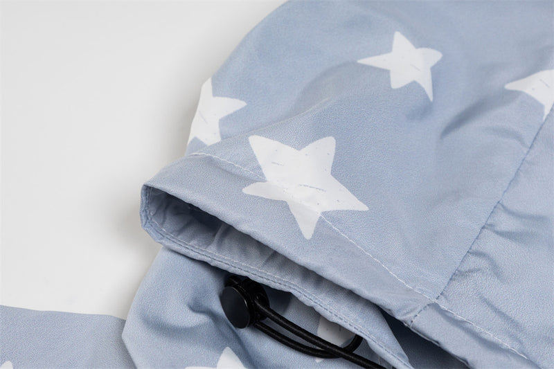 Dark Harvest Star Print Colorblock Raglan Windbreaker Jacket