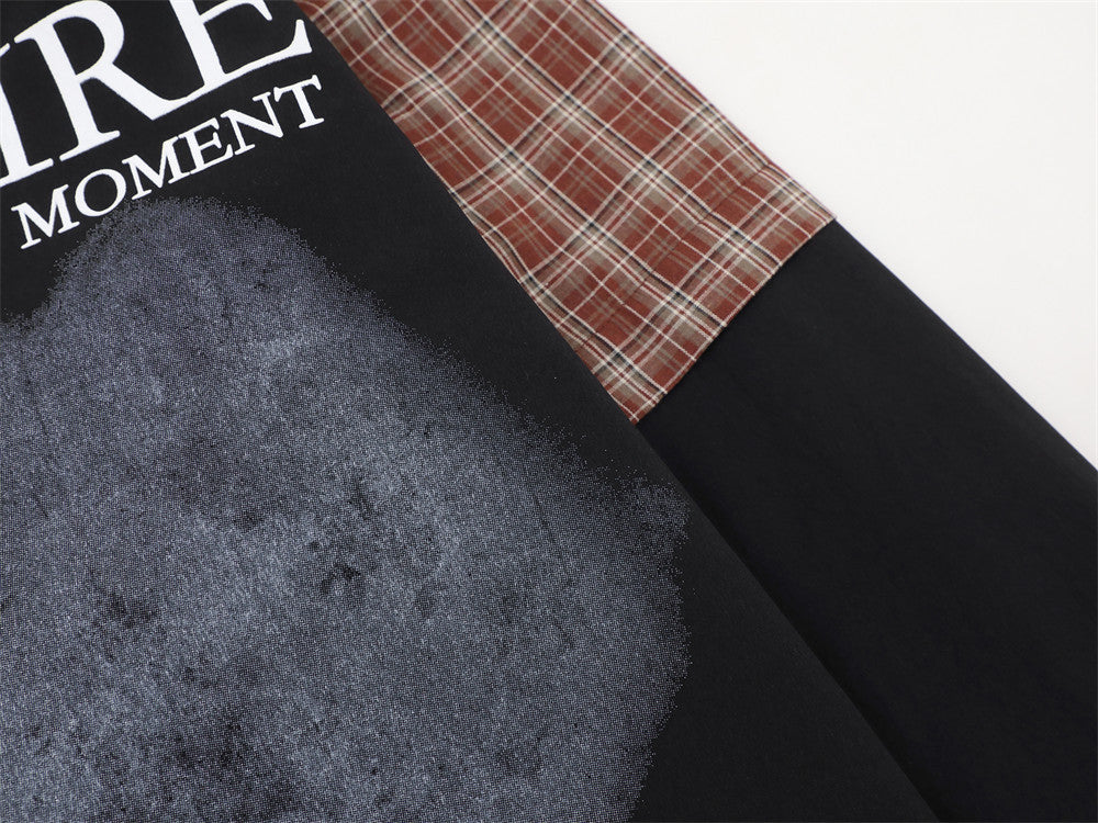 Men's Plaid Patchwork Long Sleeve Shirt – City Desire Graphic Print