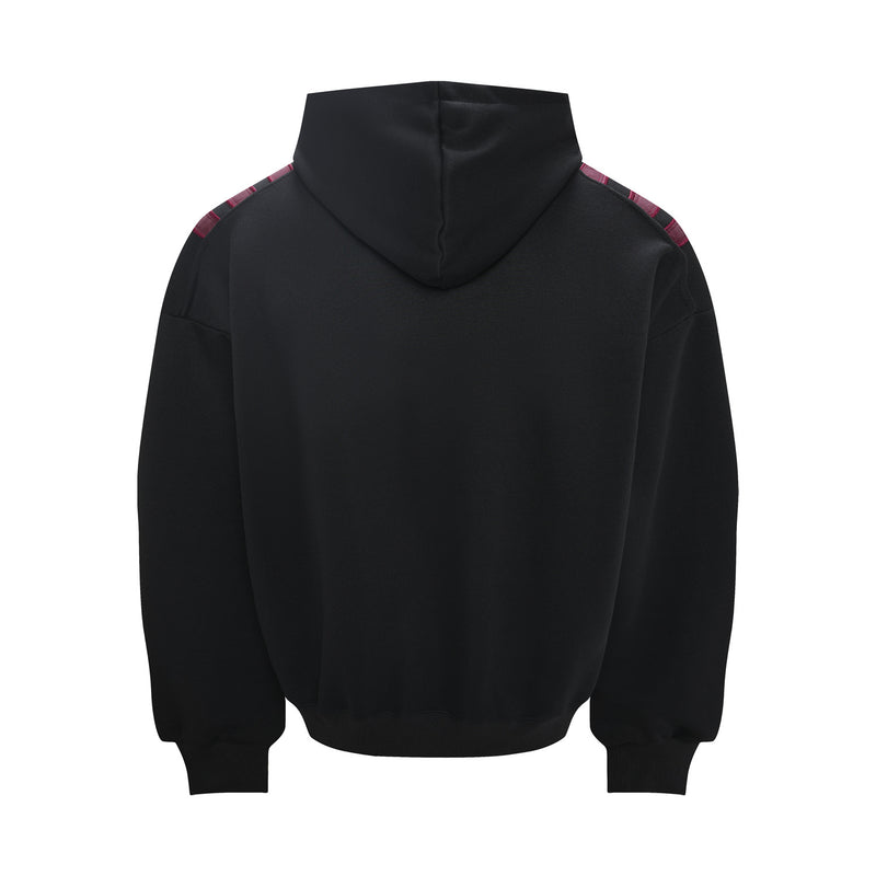 Sweat à capuche oversize à patch étoile et rayures contrastantes aux épaules