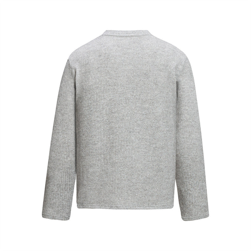 Men's Ribbed Knit Henley Sweater – Long Sleeve, Relaxed Fit
