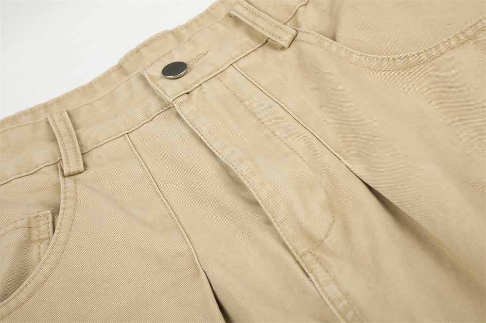 Wide-Leg Men's Pants with Star Embroidery & Cross Back Graphic – Relaxed