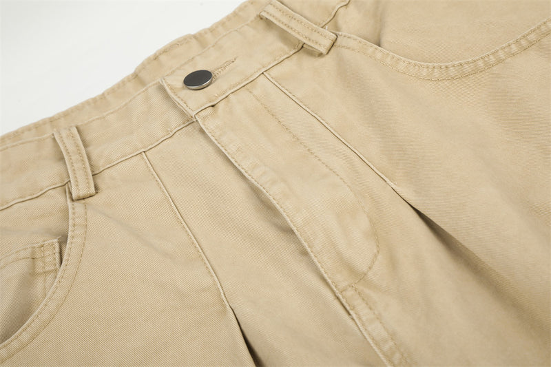 Wide-Leg Men's Pants with Star Embroidery & Cross Back Graphic – Relaxed