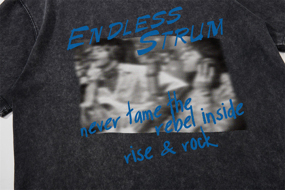 Endless Strum Graphic Acid Wash Oversized T-Shirt