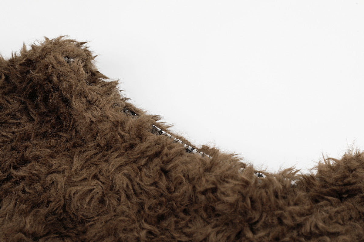 Gilet réversible en polaire teddy et tissu vichy matelassé – Gilet sans manches zippé