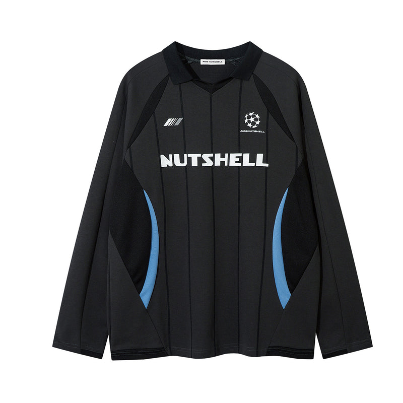 Long Sleeve Athletic Shirt Retro Soccer Jersey – Oversized Pinstripe Football