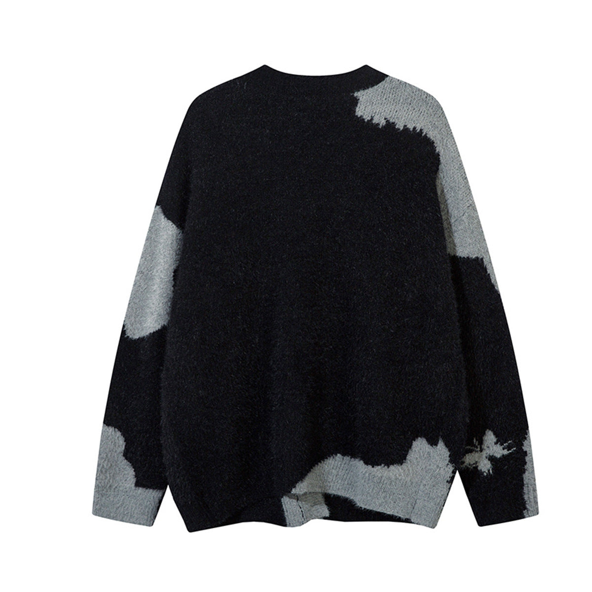 Gilet cardigan en maille jacquard papillon – Col V oversize, maille couple