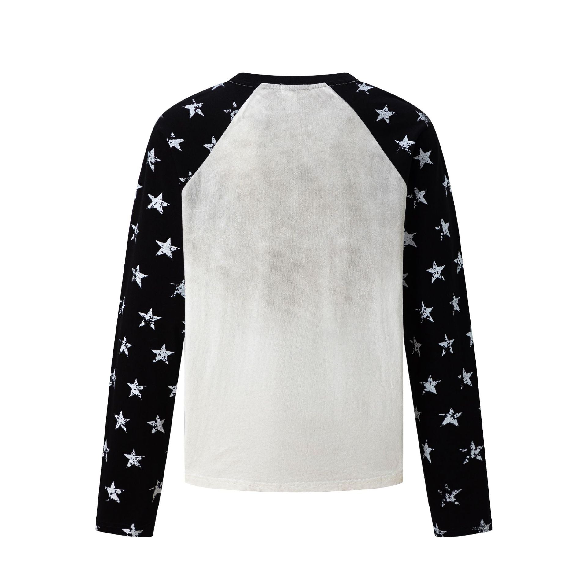 Navy Long Sleeve Shirt – Raglan Star-Print Sleeves Vintage Graphic Tee