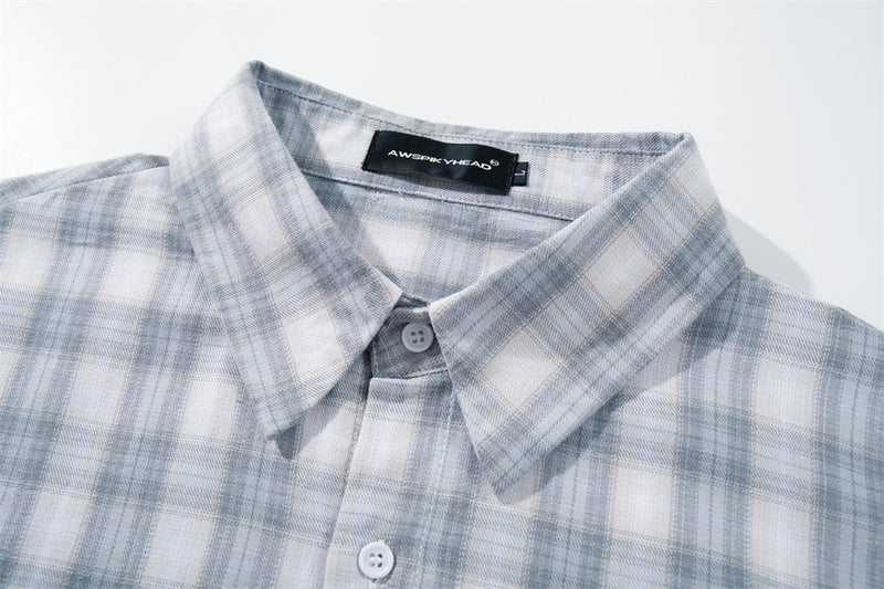 Retro Plaid Long-Sleeve Shirt – Oversized Relaxed Fit