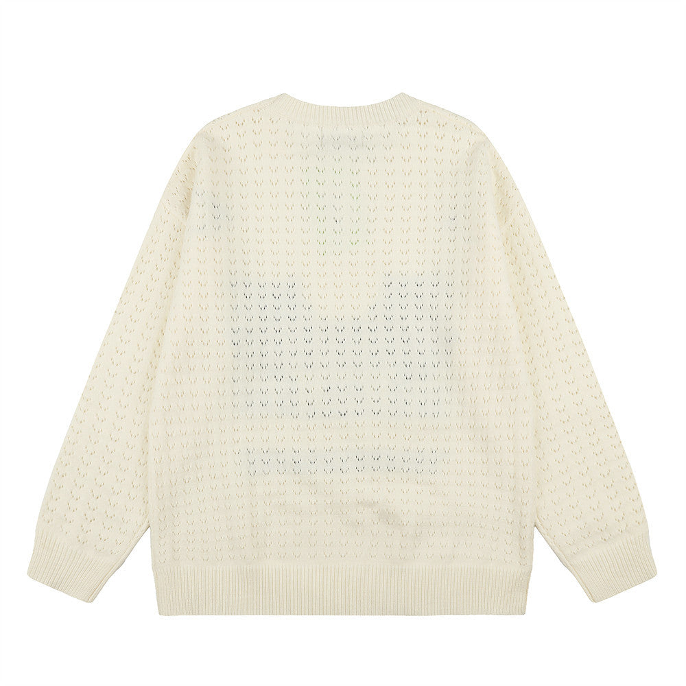 Pull homme en maille jacquard chat cartoon au piano – Pull à col rond et coupe décontractée